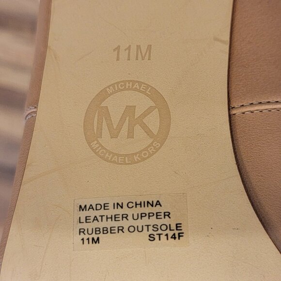 MICHAEL KORS MAVIS OPEN TOE DK KHAKI ZIPPER STRAPPY SANDAL WOMEN SHOES - Picture 12 of 13